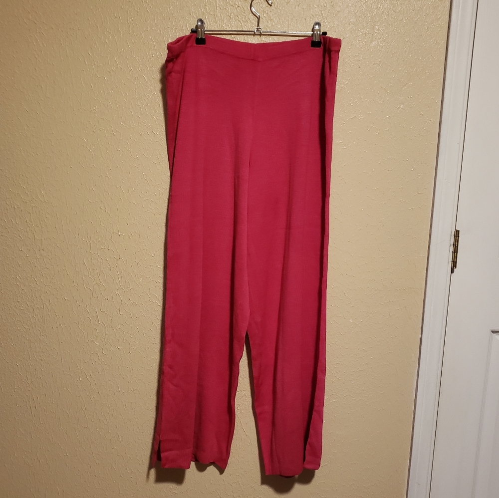 Silk Assets Diane Von Furstenberg 100% Silk Wide Leg Pants Size 1X‎
